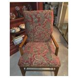 22"ï¿½23"ï¿½39" Red Upholstered Wooden Chair w/Arms