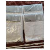 (4) Sets of (2) White Linen Window Panels