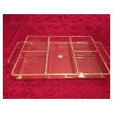 Crate & Barrel Acrylic Divided Serving Tray Set