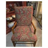 22"ï¿½23"ï¿½39" Red Upholstered Wooden Chair w/Arms