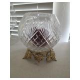 Brass Footed Rose Bowl Vase