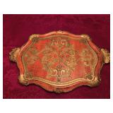21"ï¿½15" VTG Orange Resin Florentine Tray