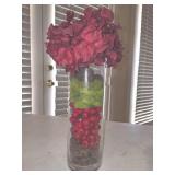 12" Thick Glass Cylinder w/Arrangement