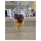 18" Krosno Apothecary Jar w/Faux Fruit