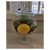 13" Krosno Apothecary Jar w/Faux Fruit