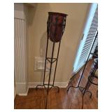 46.4" Metal Stand w/Red Glass Insert