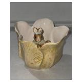 Ceramic Yellow Tulip Momma Rabbit Easter Candy