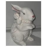 12ï¿½ White Bunny Rabbit Cookie Jar Ceramic Vintage