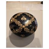 Porcelain Trinket Bowl on Wooden Base