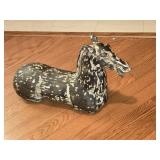 Wooden Folk Art Horse Sculpture with a