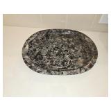 10x8" Polished Fossil Plate made from Black Marble