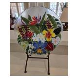 Peggy Karr Fused Art Glass Plate in the Tropical