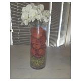 10" Thick Glass Cylinder w/Arrangement