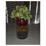 6" Thick Glass Cylinder w/Arrangement