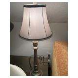 VTG table lamp with an antique brass finish satin