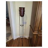 54.5" Wrought Iron Stand w/Red Glass Insert