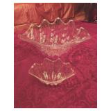 (2) Vintage Clear Acrylic or Lucite Clam Shell