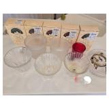 Boxes of Votif Candles, Candle Holders, Candy