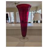20" Cranberry Glass Vase