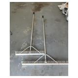 (2) Aluminum Landscaping Rakes 24" x 36"