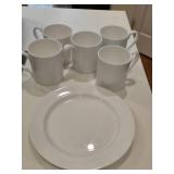 Wedgwood Bone China Plate & (5) Mugs (Also