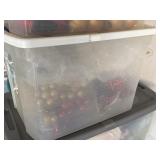 85 Qt Storage Container with Christmas decor