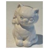 Vintage White Ceramic Cat Bank