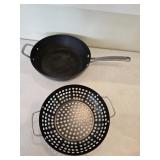 Calphalon 13"Wok w/Grilling Basket &