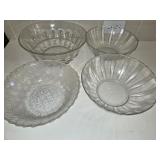 (4) Glass Serving Bowls