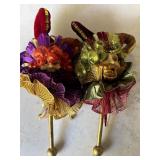 (2) 11" Mardi Gras Figurines