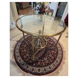 40"ï¿½32" Brass Table w/Beveled Glass Top