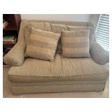 Beige Fabric Loveseat w/Pillows 53"x40"x32"