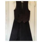 Sz 4 Evan Davies Black Suede Vest Top & Skirt Set