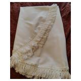 67" White Fringe Circular Table Cloth