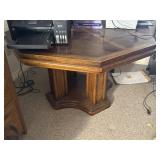 Octagonal Wooden Table w/Pedestal Base