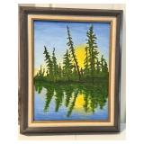 18"x22" Tranquil Landscape Oil on Canvas