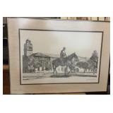 29'x 21.5' Riding into the sunset drawing framed