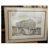 27'x21'Framed historical drawing of the