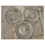 (3) Beautiful 13'Glass Serving/ Dipping Plates