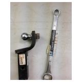 Receiver hitch with ball. And Wrench