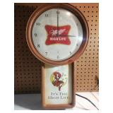 (F) Miller High Life Light up Clock *needs bulb*