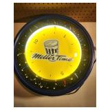 Miller Time Clock Neon