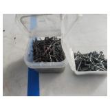 Finish nails of various sizes and drywall T nails