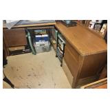 L Shaped Wooden Desk with drawers smaller desk is