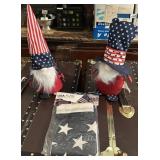 (2) 13" USA Gnomes & USA Flag