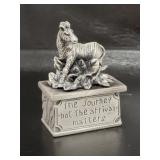 Miniature Pewter covered Zebra Keepsake Box