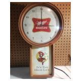 Miller High Life Light up Clock *needs bulb*