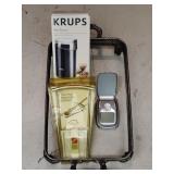 Spoon rest, coffee grinder, LCD clock and serving