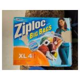 A box of four x l big bag , ziploc bags with