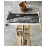 A VTG memorabilia, moon poster, commemorative bin